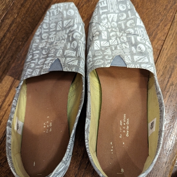 Toms gray and white canvas Classic Heritage Canvas Upper Size 8 - Picture 4 of 10